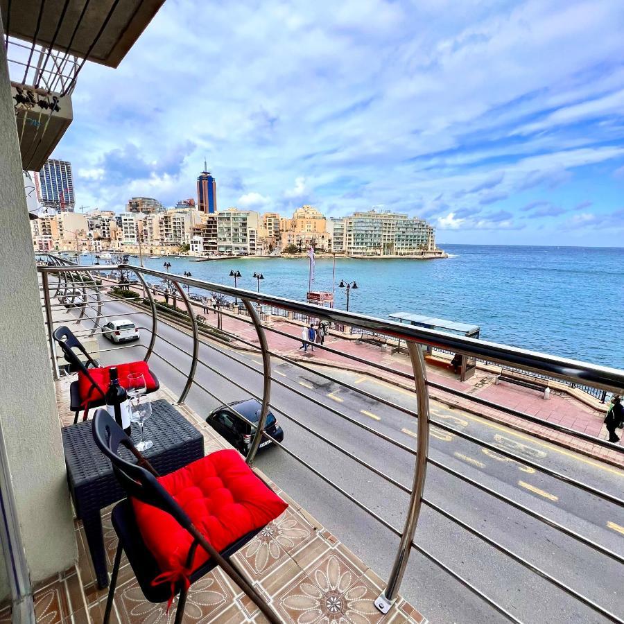 F2 - Lovely Two Bedrooms Flat Sea View, St Julians Saint Julian's Bagian luar foto